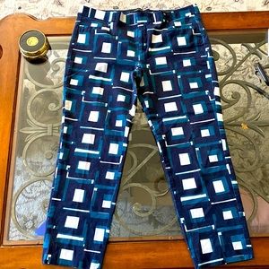Banana Republic Blue Square Pattern slacks